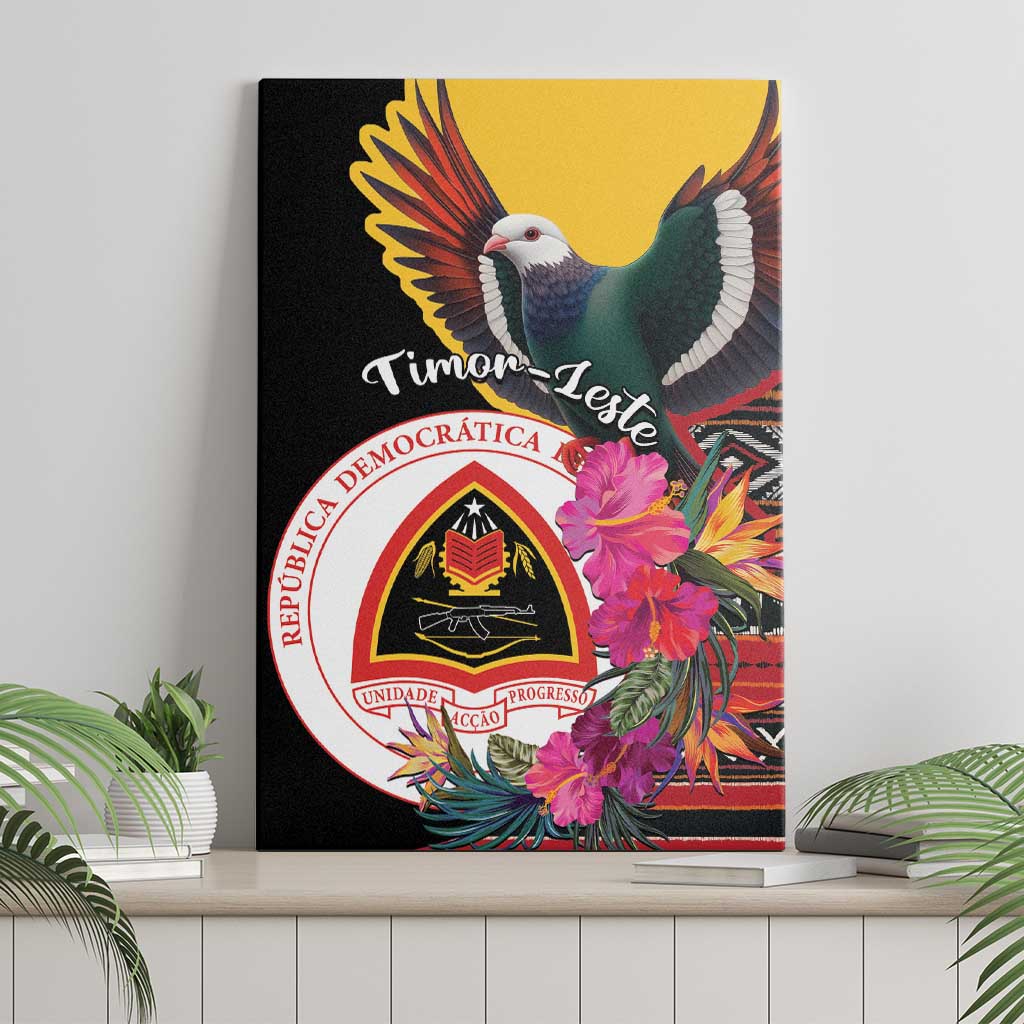 Timor-Leste Canvas Wall Art Timor Imperial Pigeon Hibiscus - Wonder Print Shop