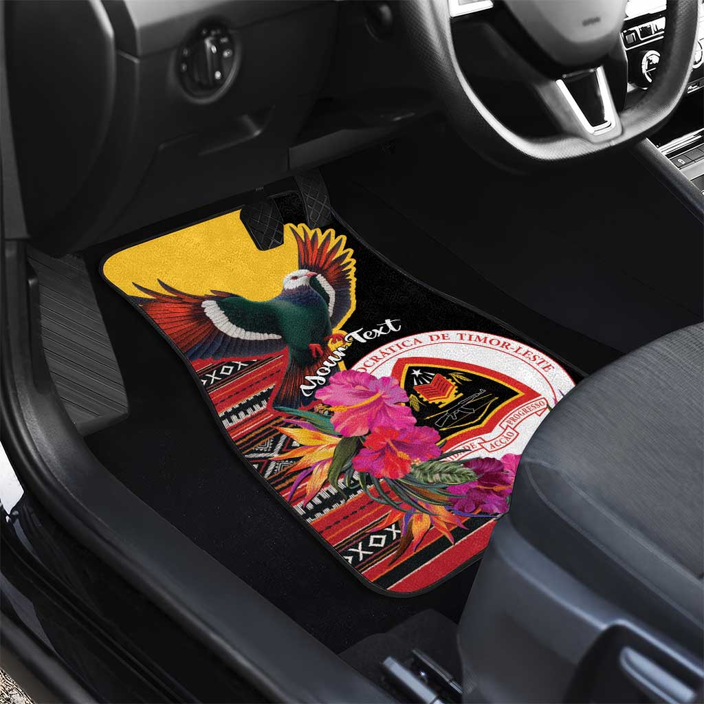 Timor-Leste Car Mats Timor Imperial Pigeon Hibiscus - Wonder Print Shop