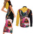 Personalized Timor-Leste Couples Matching Short Sleeve Bodycon Dress and Long Sleeve Button Shirt Timor Imperial Pigeon Hibiscus - Wonder Print Shop