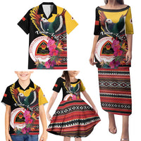 Personalized Timor-Leste Family Matching Puletasi and Hawaiian Shirt Timor Imperial Pigeon Hibiscus - Wonder Print Shop