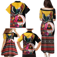 Personalized Timor-Leste Family Matching Puletasi and Hawaiian Shirt Timor Imperial Pigeon Hibiscus - Wonder Print Shop