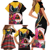 Personalized Timor-Leste Family Matching Short Sleeve Bodycon Dress and Hawaiian Shirt Timor Imperial Pigeon Hibiscus - Wonder Print Shop