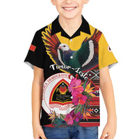 Personalized Timor-Leste Family Matching Short Sleeve Bodycon Dress and Hawaiian Shirt Timor Imperial Pigeon Hibiscus - Wonder Print Shop