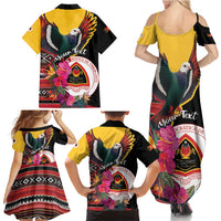 Personalized Timor-Leste Family Matching Summer Maxi Dress and Hawaiian Shirt Timor Imperial Pigeon Hibiscus - Wonder Print Shop