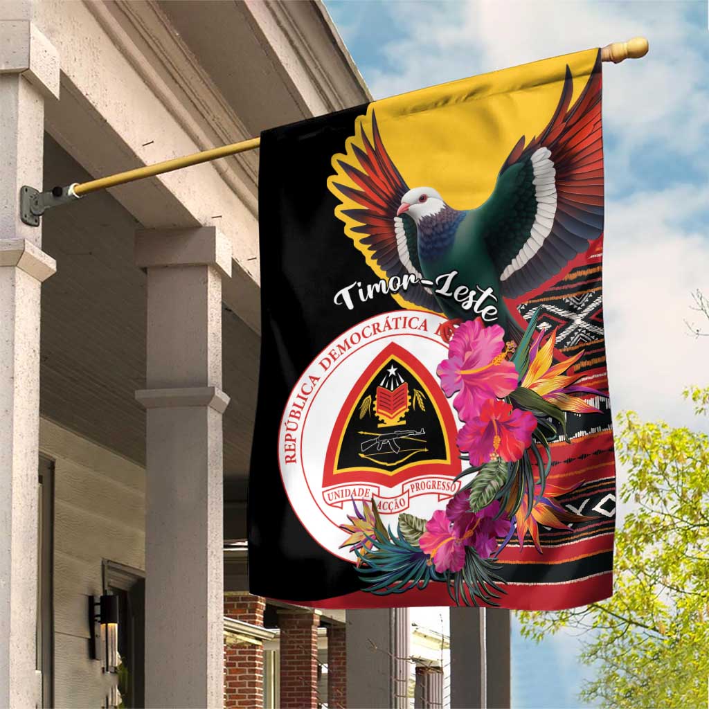 Timor-Leste Garden Flag Timor Imperial Pigeon Hibiscus - Wonder Print Shop