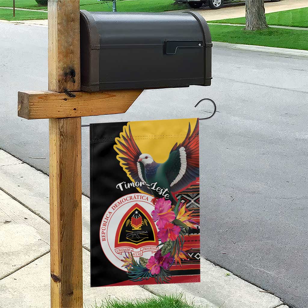 Timor-Leste Garden Flag Timor Imperial Pigeon Hibiscus - Wonder Print Shop