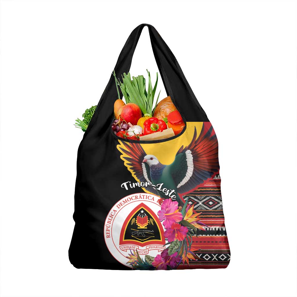Timor-Leste Grocery Bag Timor Imperial Pigeon Hibiscus