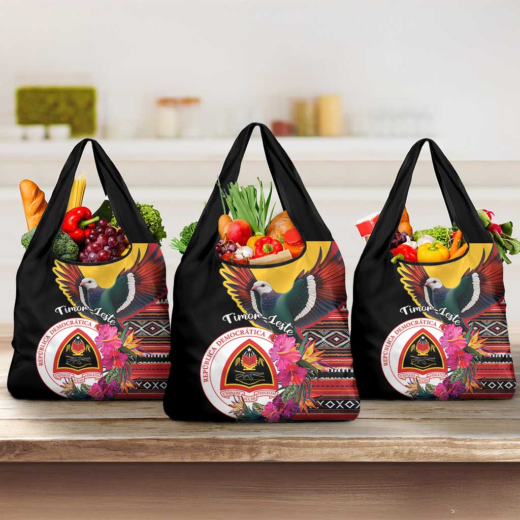 Timor-Leste Grocery Bag Timor Imperial Pigeon Hibiscus
