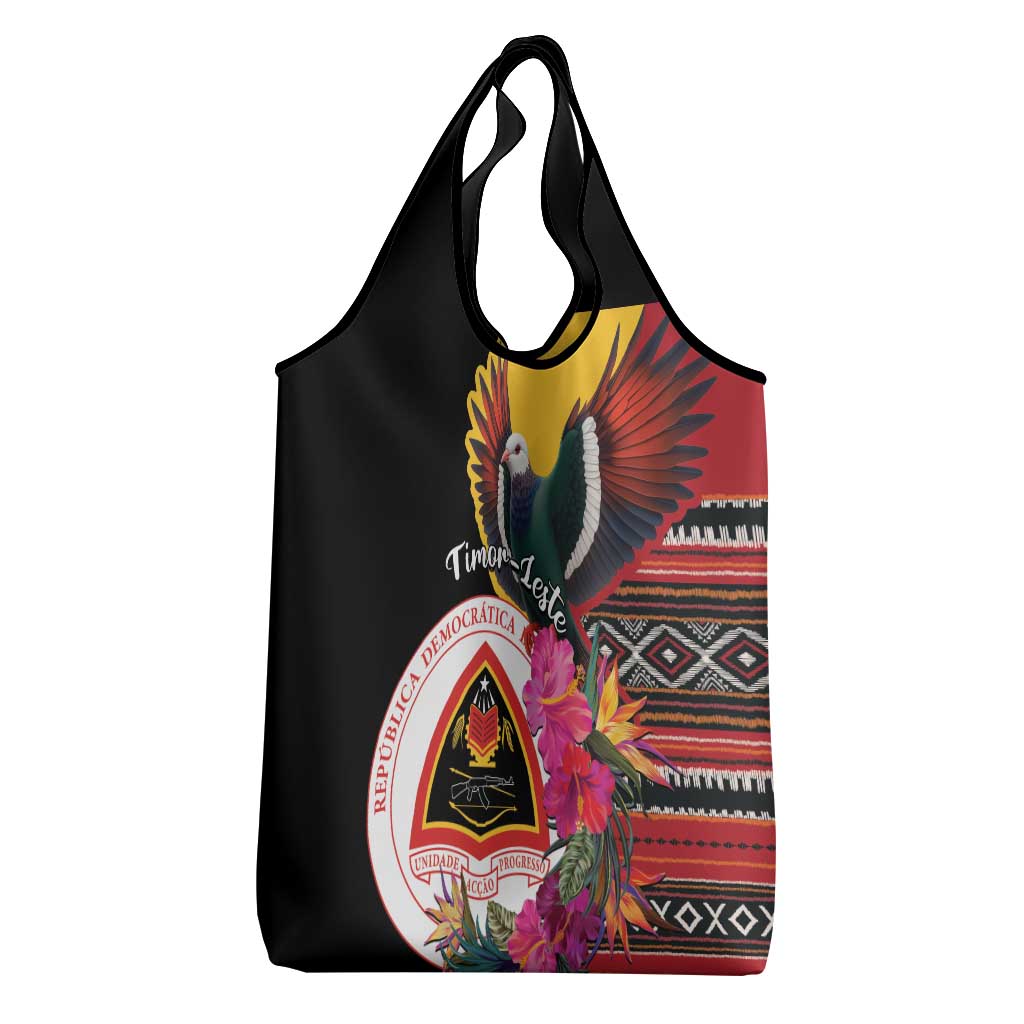 Timor-Leste Grocery Bag Timor Imperial Pigeon Hibiscus