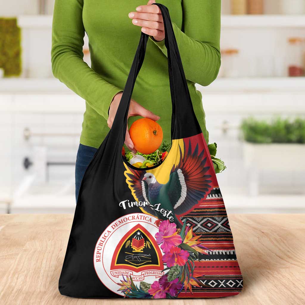 Timor-Leste Grocery Bag Timor Imperial Pigeon Hibiscus