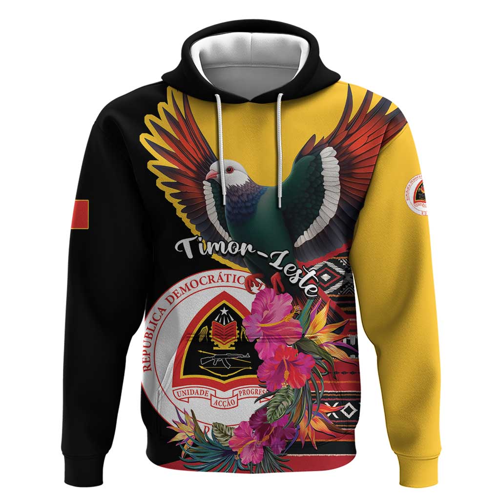 Personalized Timor-Leste Hoodie Timor Imperial Pigeon Hibiscus - Wonder Print Shop