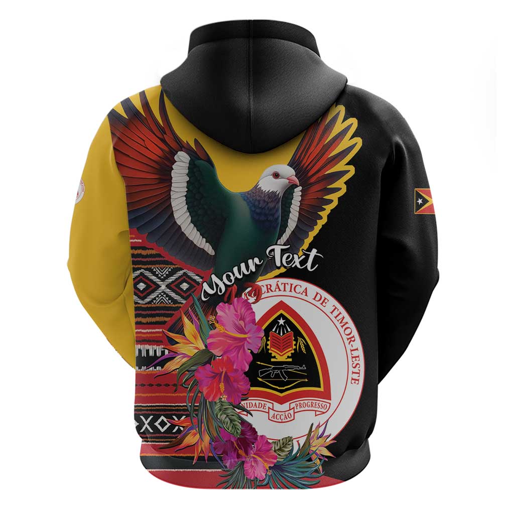 Personalized Timor-Leste Hoodie Timor Imperial Pigeon Hibiscus - Wonder Print Shop