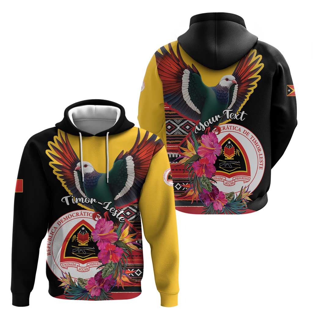 Personalized Timor-Leste Hoodie Timor Imperial Pigeon Hibiscus - Wonder Print Shop