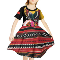 Personalized Timor-Leste Kid Short Sleeve Dress Timor Imperial Pigeon Hibiscus - Wonder Print Shop