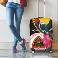 Timor-Leste Luggage Cover Timor Imperial Pigeon Hibiscus - Wonder Print Shop