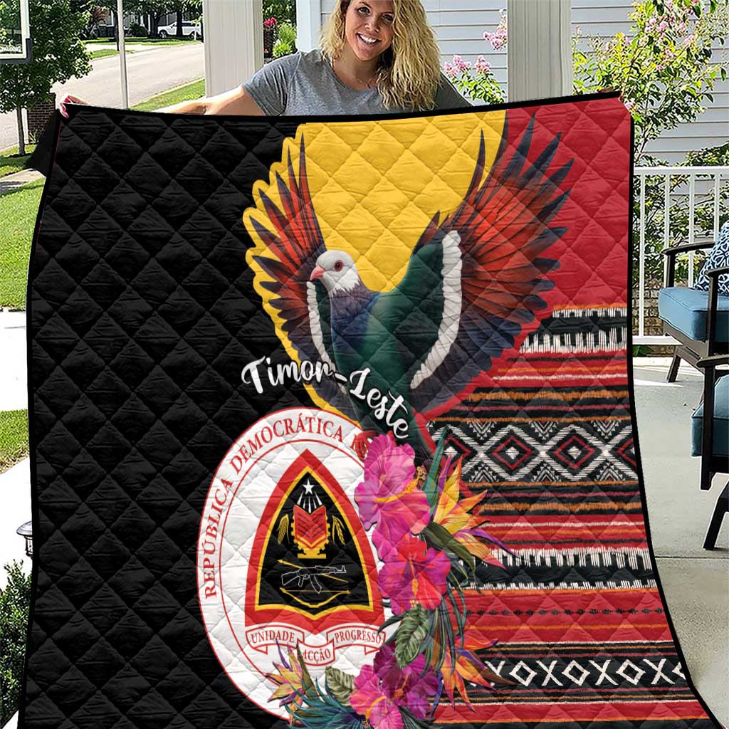 Timor-Leste Quilt Timor Imperial Pigeon Hibiscus - Wonder Print Shop