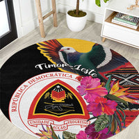 Timor-Leste Round Carpet Timor Imperial Pigeon Hibiscus