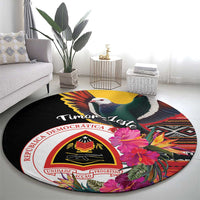 Timor-Leste Round Carpet Timor Imperial Pigeon Hibiscus
