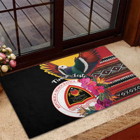 Timor-Leste Rubber Doormat Timor Imperial Pigeon Hibiscus - Wonder Print Shop