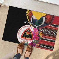 Timor-Leste Rubber Doormat Timor Imperial Pigeon Hibiscus - Wonder Print Shop