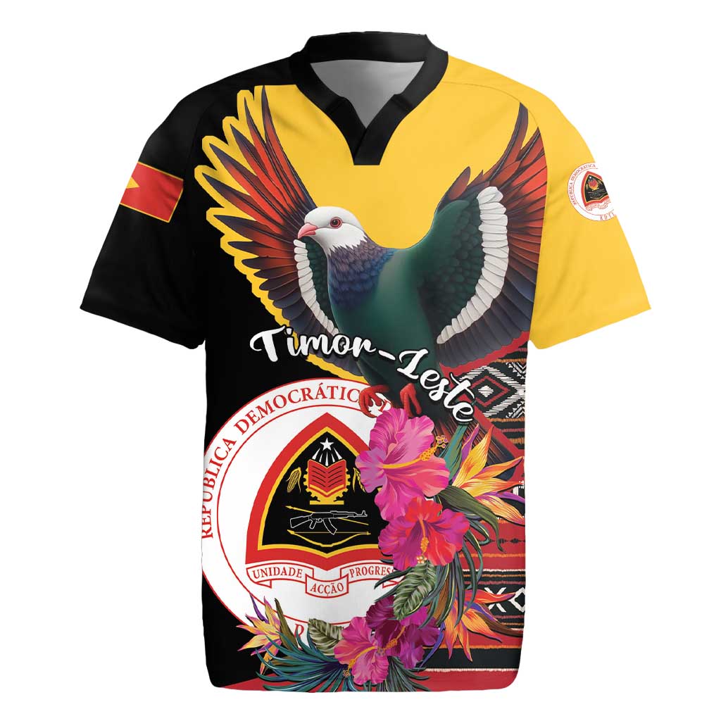 Personalized Timor-Leste Rugby Jersey Timor Imperial Pigeon Hibiscus - Wonder Print Shop
