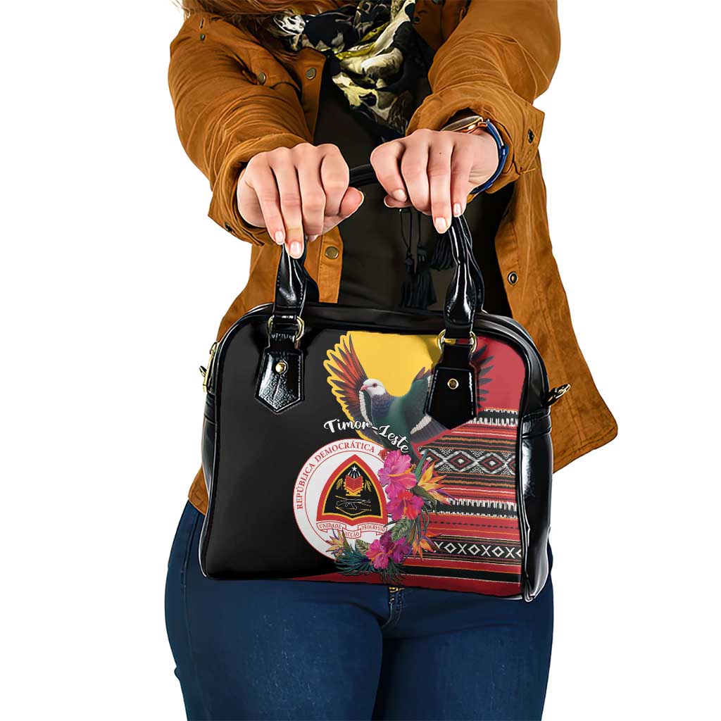 Timor-Leste Shoulder Handbag Timor Imperial Pigeon Hibiscus