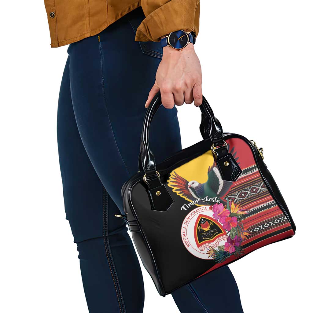 Timor-Leste Shoulder Handbag Timor Imperial Pigeon Hibiscus