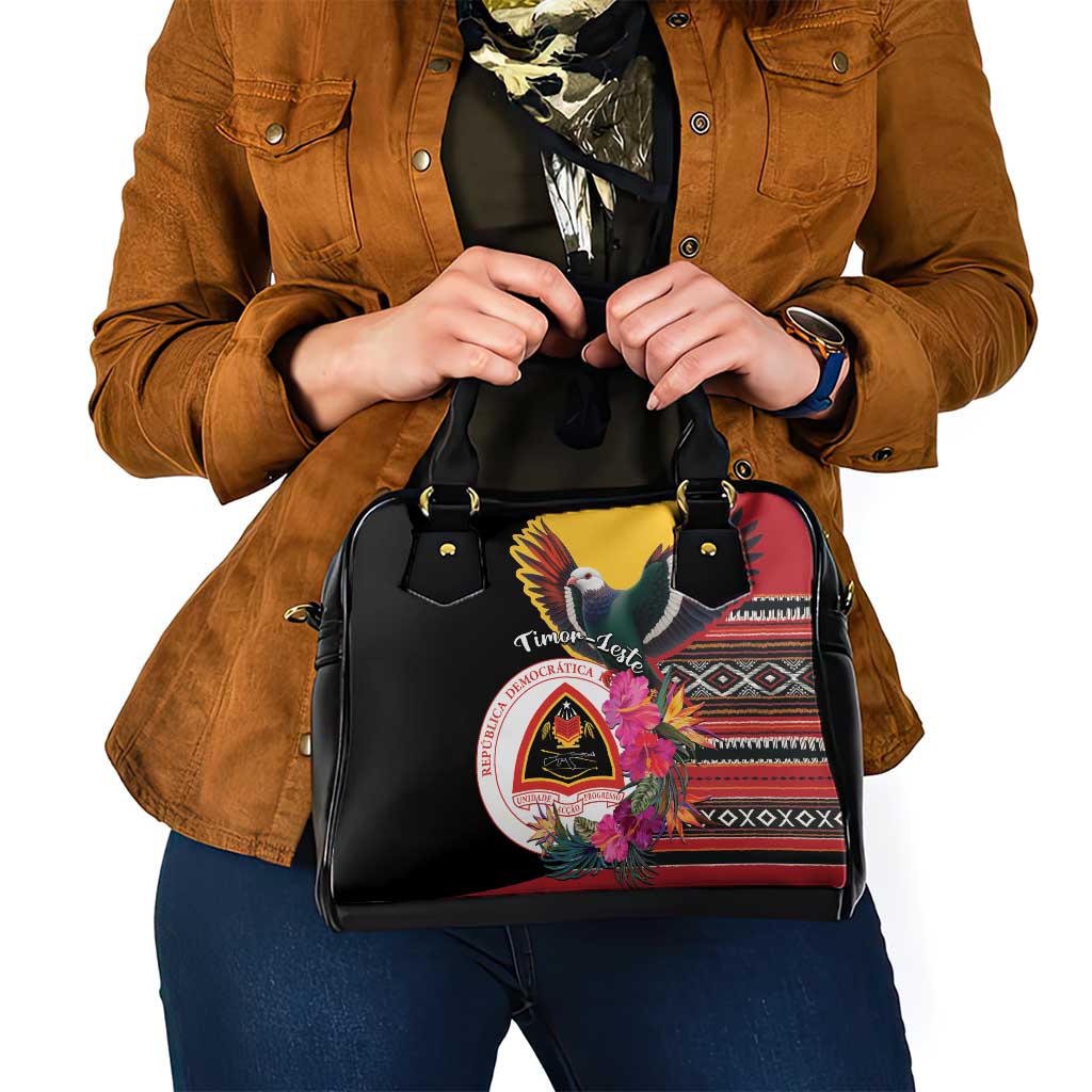 Timor-Leste Shoulder Handbag Timor Imperial Pigeon Hibiscus