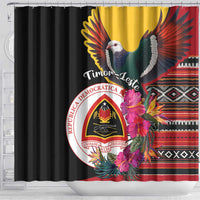 Timor-Leste Shower Curtain Timor Imperial Pigeon Hibiscus