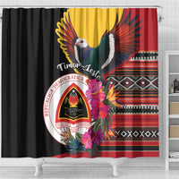 Timor-Leste Shower Curtain Timor Imperial Pigeon Hibiscus