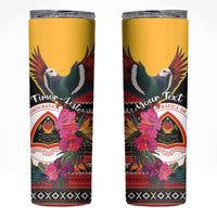 Personalized Timor-Leste Skinny Tumbler Timor Imperial Pigeon Hibiscus - Wonder Print Shop