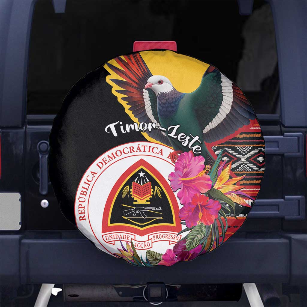 Timor-Leste Spare Tire Cover Timor Imperial Pigeon Hibiscus - Wonder Print Shop