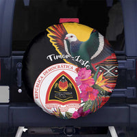 Timor-Leste Spare Tire Cover Timor Imperial Pigeon Hibiscus - Wonder Print Shop