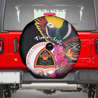Timor-Leste Spare Tire Cover Timor Imperial Pigeon Hibiscus - Wonder Print Shop