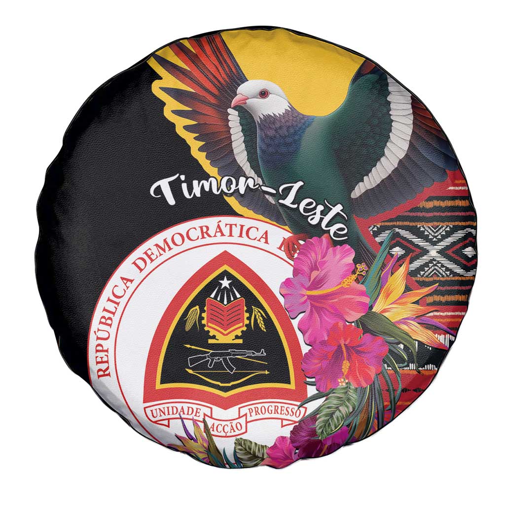 Timor-Leste Spare Tire Cover Timor Imperial Pigeon Hibiscus - Wonder Print Shop