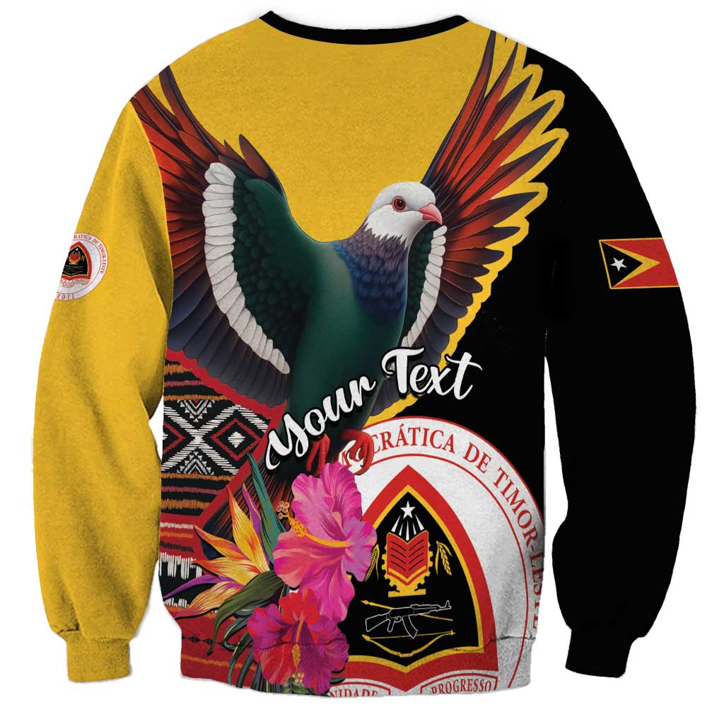 Personalized Timor-Leste Sweatshirt Timor Imperial Pigeon Hibiscus - Wonder Print Shop