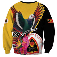 Personalized Timor-Leste Sweatshirt Timor Imperial Pigeon Hibiscus - Wonder Print Shop