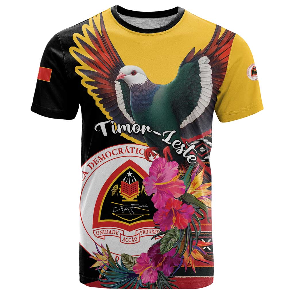 Personalized Timor-Leste T Shirt Timor Imperial Pigeon Hibiscus - Wonder Print Shop