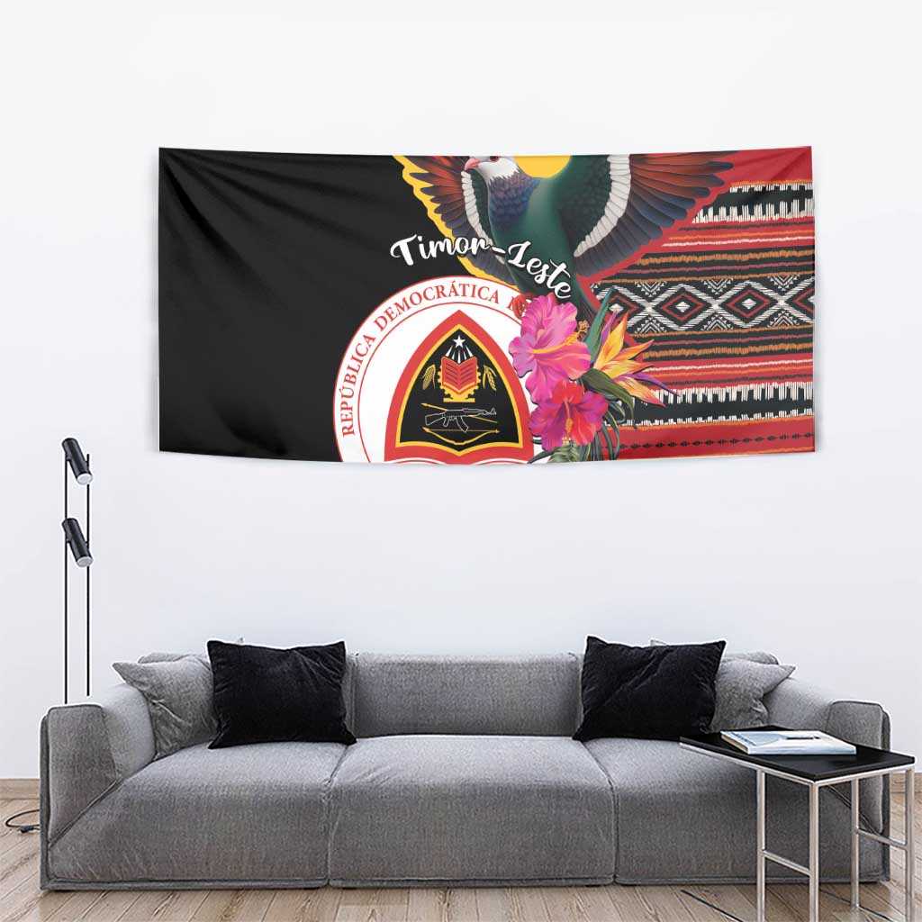 Timor-Leste Tapestry Timor Imperial Pigeon Hibiscus - Wonder Print Shop