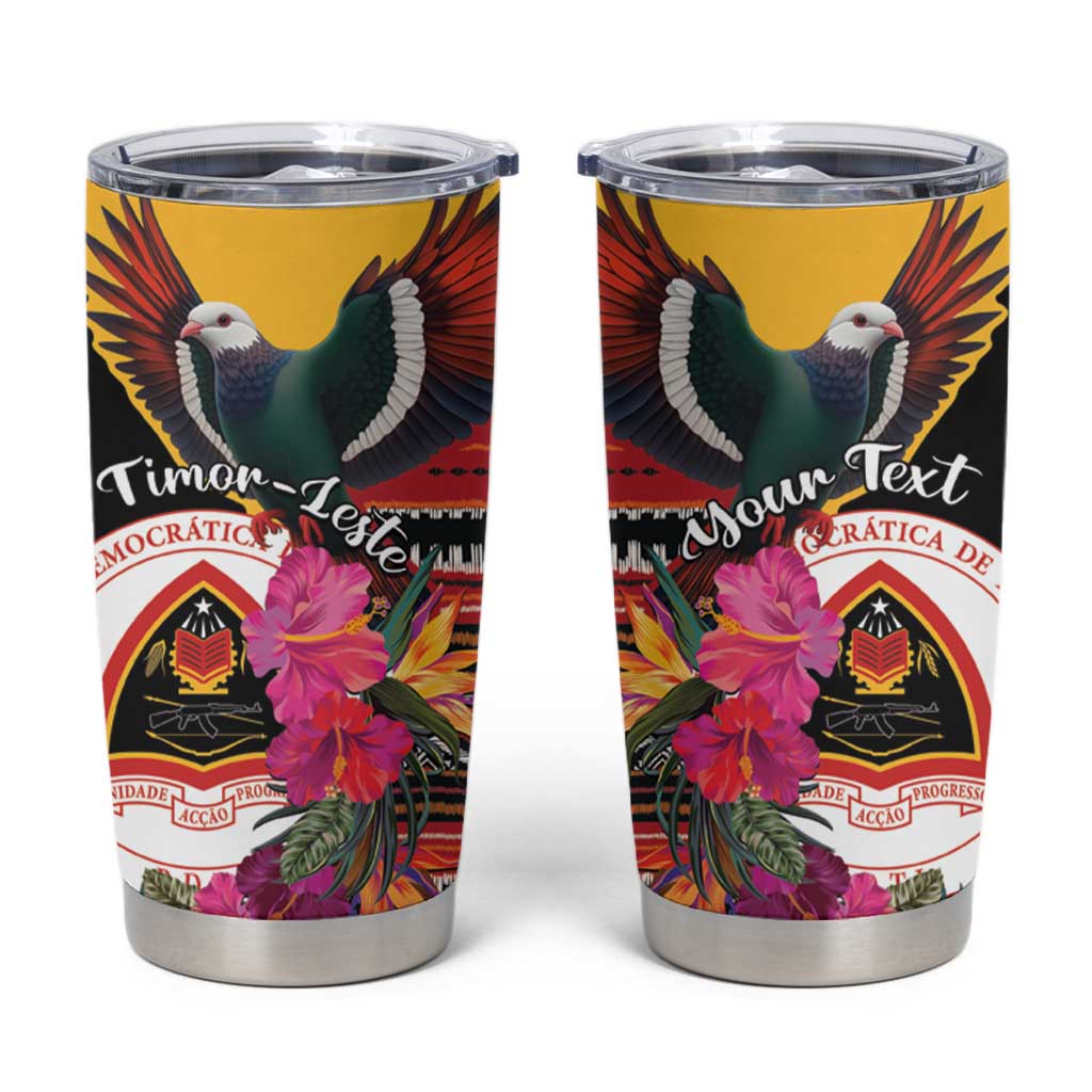 Personalized Timor-Leste Tumbler Cup Timor Imperial Pigeon Hibiscus - Wonder Print Shop