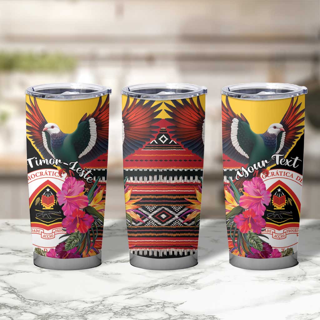 Personalized Timor-Leste Tumbler Cup Timor Imperial Pigeon Hibiscus - Wonder Print Shop