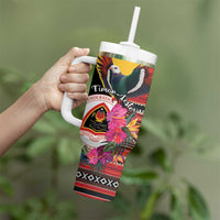 Personalized Timor-Leste Tumbler With Handle Timor Imperial Pigeon Hibiscus - Wonder Print Shop