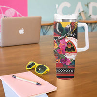 Personalized Timor-Leste Tumbler With Handle Timor Imperial Pigeon Hibiscus - Wonder Print Shop