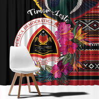 Timor-Leste Window Curtain Timor Imperial Pigeon Hibiscus - Wonder Print Shop