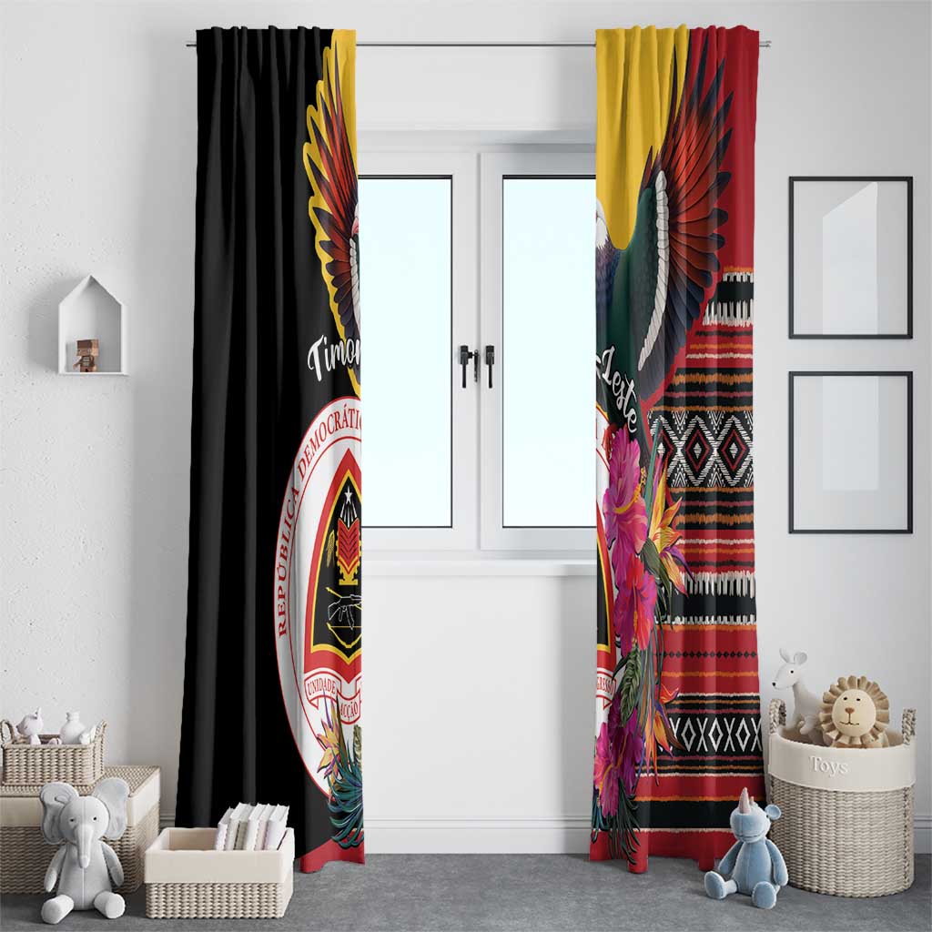 Timor-Leste Window Curtain Timor Imperial Pigeon Hibiscus - Wonder Print Shop