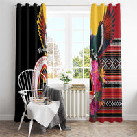 Timor-Leste Window Curtain Timor Imperial Pigeon Hibiscus - Wonder Print Shop