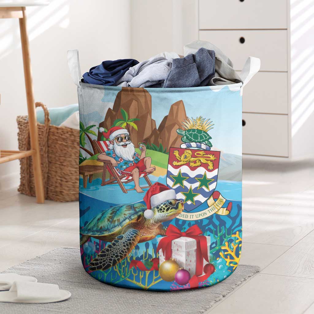 Cayman Islands Christmas Laundry Basket Santa Claus Turtle Beachy Xmas - Wonder Print Shop