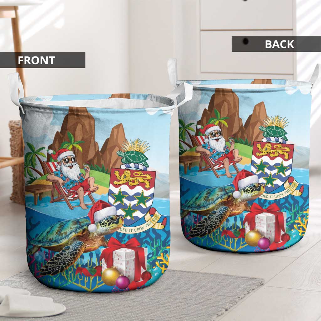 Cayman Islands Christmas Laundry Basket Santa Claus Turtle Beachy Xmas - Wonder Print Shop