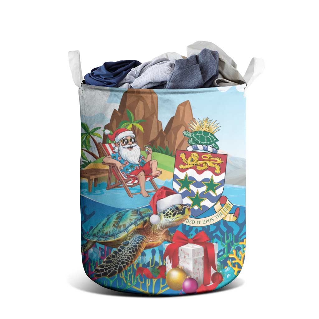 Cayman Islands Christmas Laundry Basket Santa Claus Turtle Beachy Xmas - Wonder Print Shop