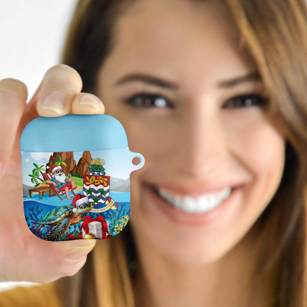 Cayman Islands Christmas AirPods Case Santa Claus Turtle Beachy Xmas - Wonder Print Shop